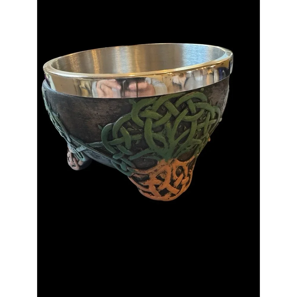 Wicca Metaphysical Spiritual Celtic Tree Of Life Yggdrasil Smudging Smudge Bowl!